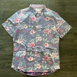 7 Diamonds floral short-sleeve button up